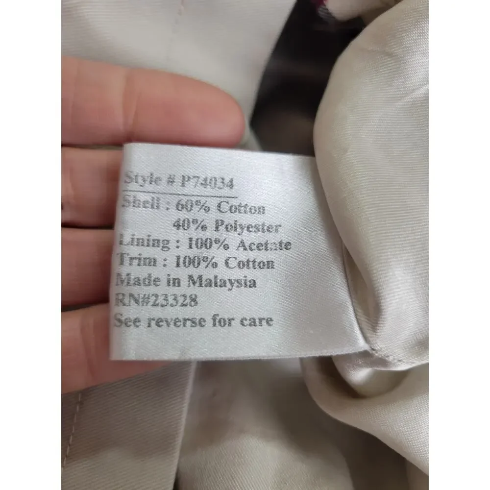 Pendleton Tan Full Zip Removable Hood Windbreaker Jacket Men's Size Medium
